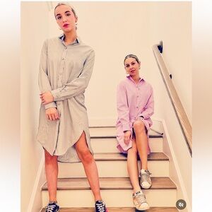 Yana K | Academia Preppy Classic Striped Button Down Shirt Dress | One Size